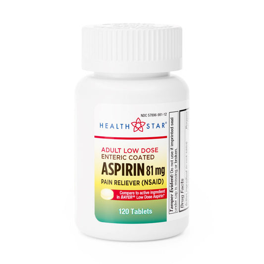 ASPIRIN, TAB ENTERIC LOW DOSE 81MG (120B/BT 12BT/CS)