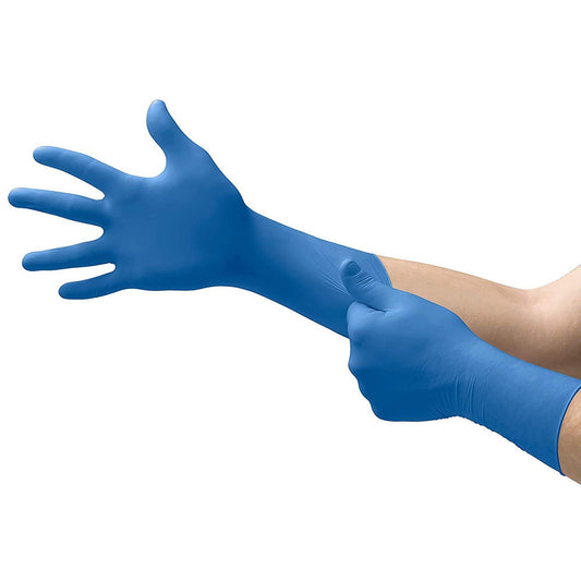 SafeGrip® Latex Extended Cuff Length Exam Glove, Large, Blue