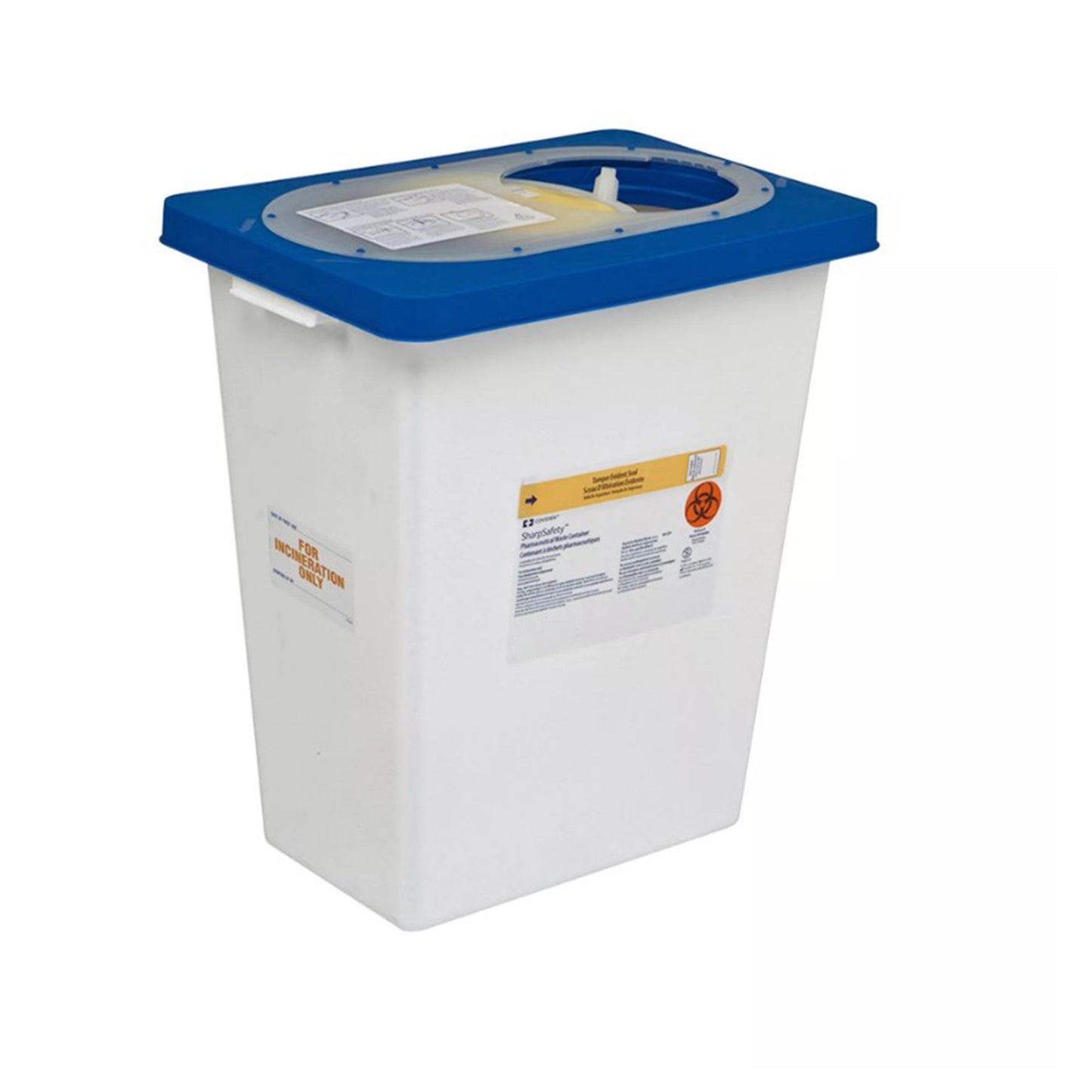 CONTAINER, SHARPS PHARMA WHT/BLU 12GL SFTY (10/CS)