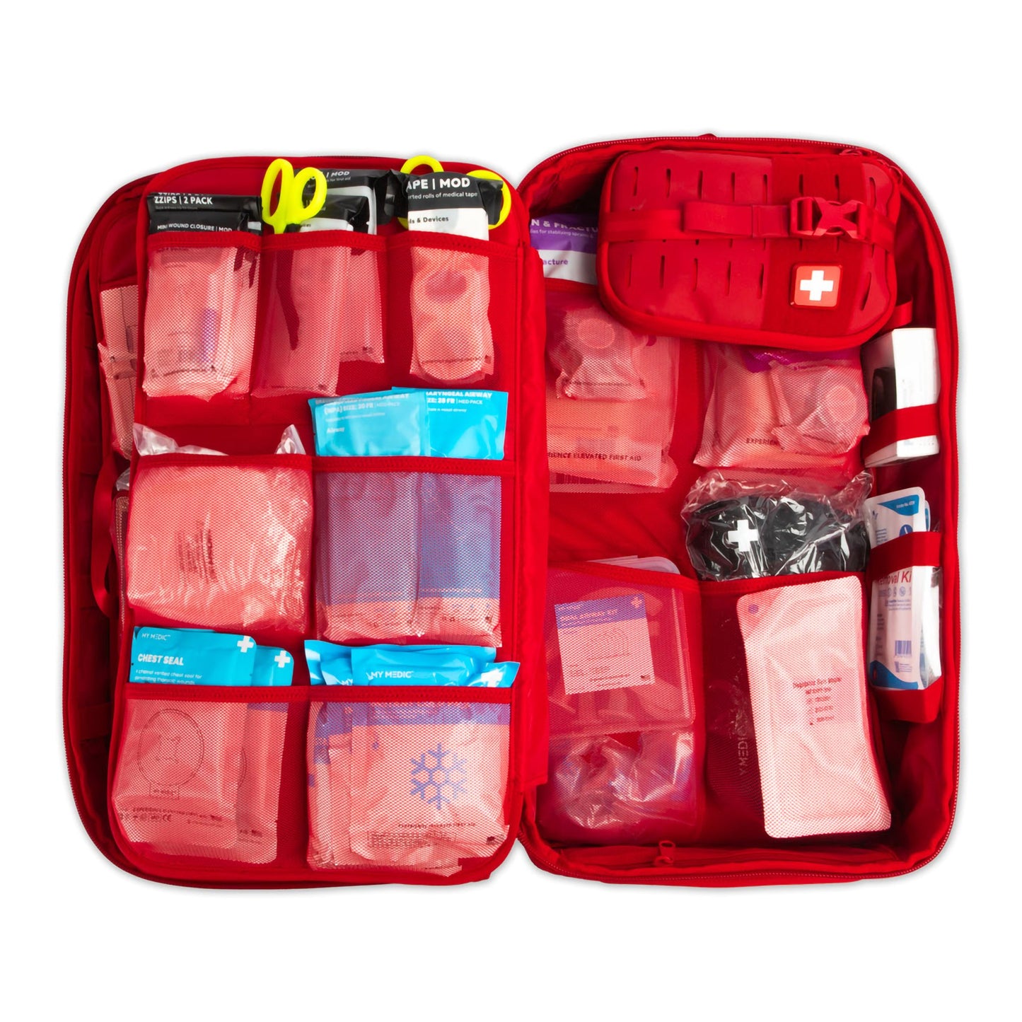 FIRST AID KIT, MEDIC PRO 550PCNYLON BAG RED 21X13X13"
