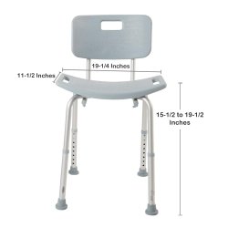 Bath Bench McKesson Without Arms Aluminum Frame Removable Backrest 19-1/4 Inch Seat Width 300 lbs. Weight Capacity