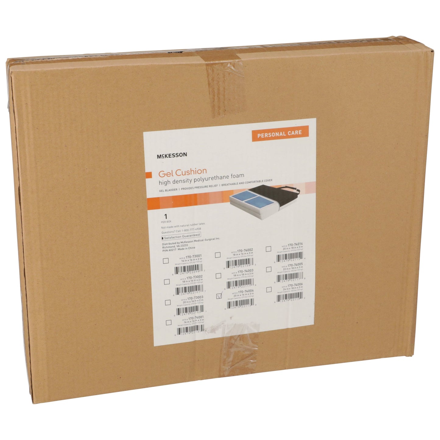 Seat Cushions McKesson 20 W X 16 L X 3 D Inch Foam / Gel