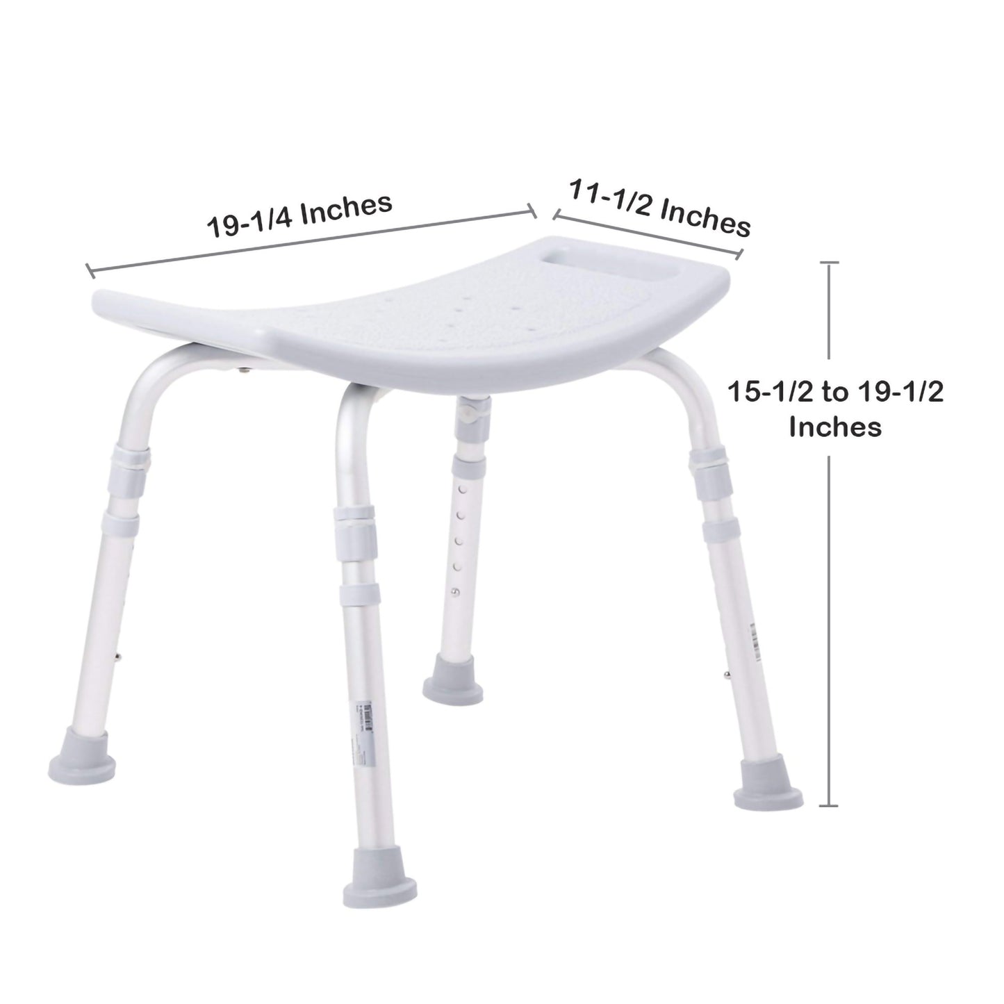 Bath Bench McKesson Without Arms Aluminum Frame Without Backrest 19-1/4 Inch Seat Width 300 lbs. Weight Capacity