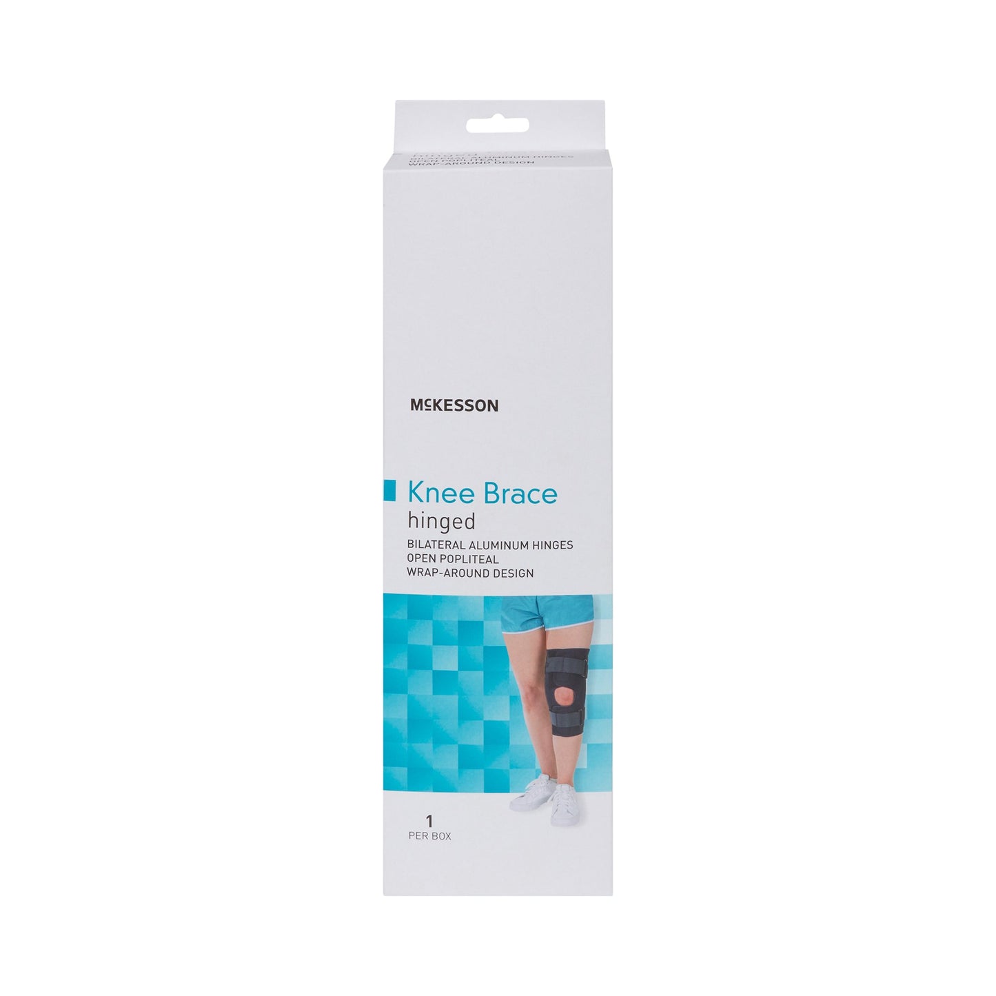 Knee Brace McKesson Medium Wraparound / Hook and Loop Strap Closure with D-Rings 18 to 20-1/2 Inch Circumference Left or Right Knee