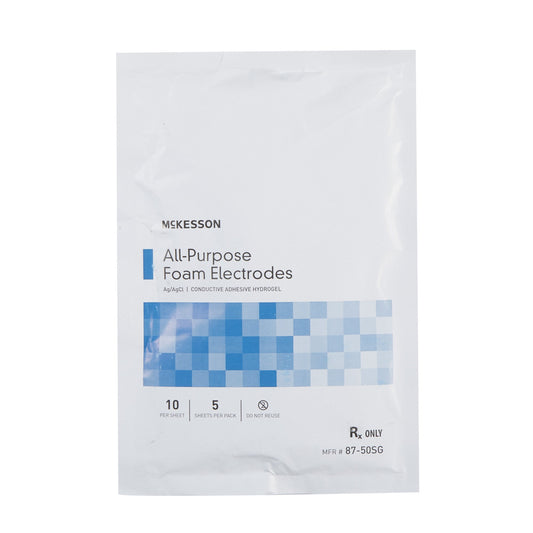 ECG Monitoring Electrode McKesson Snap Connector Conductive Adhesive Gel Foam Backing Adult Non-Radiolucent