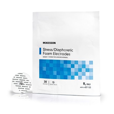 ECG Stress Electrode McKesson Snap Connector Conductive Adhesive Gel Foam Backing Adult Non-Radiolucent