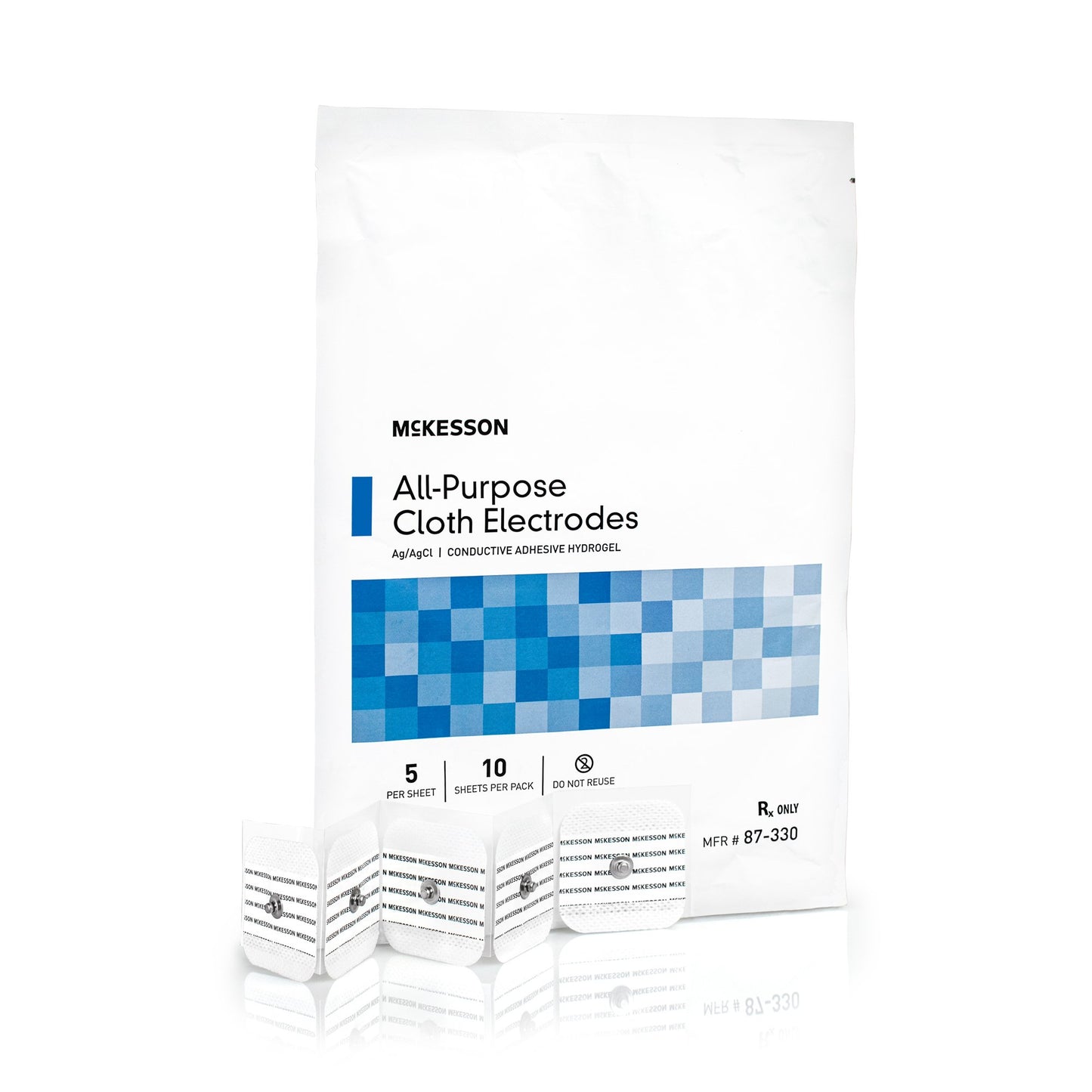 ECG Monitoring Electrode McKesson Snap Connector Conductive Adhesive Gel Cloth Backing Adult Non-Radiolucent