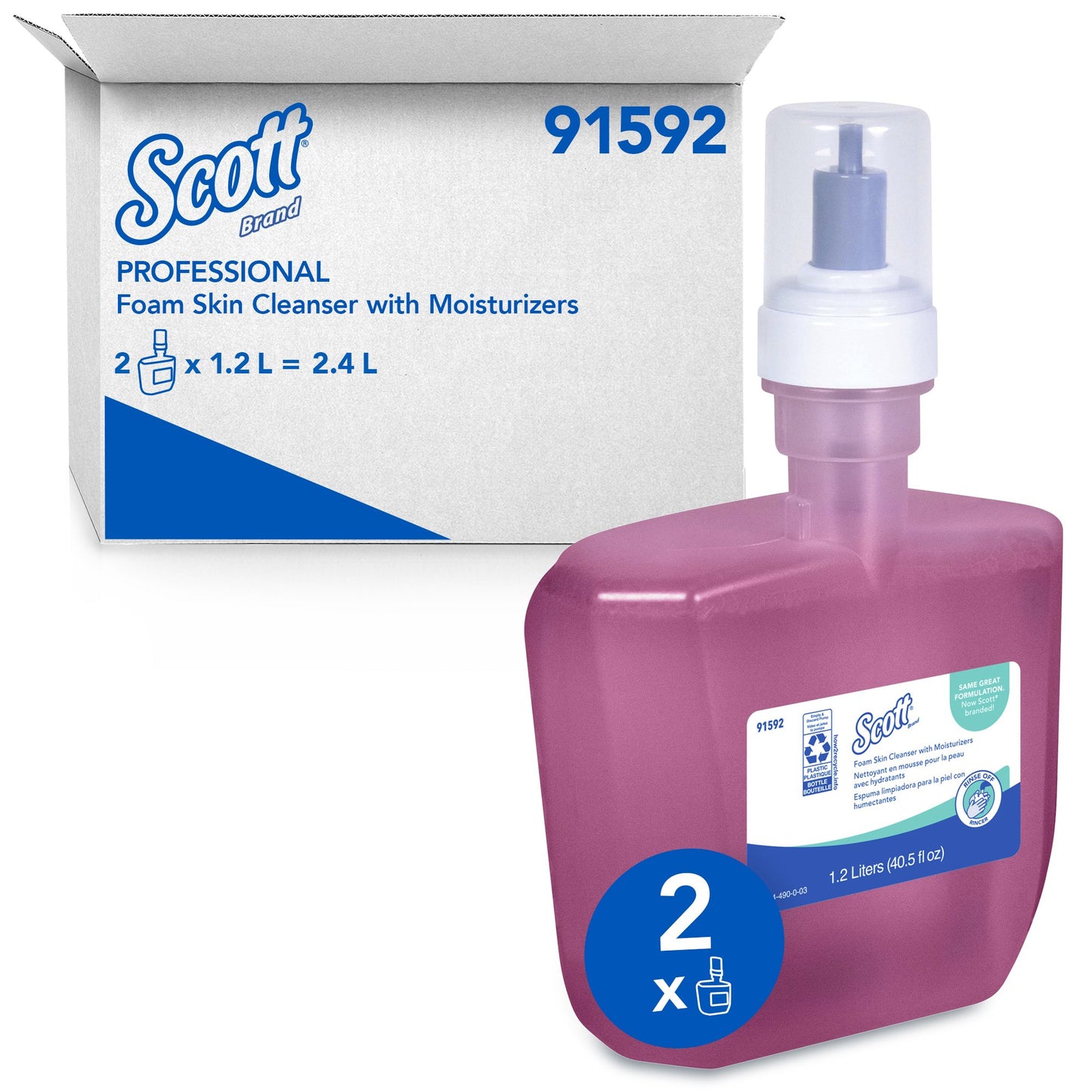 Scott® Foam Skin Cleanser with Moisturizers, 1.2-liter Dispenser Refill Bottle