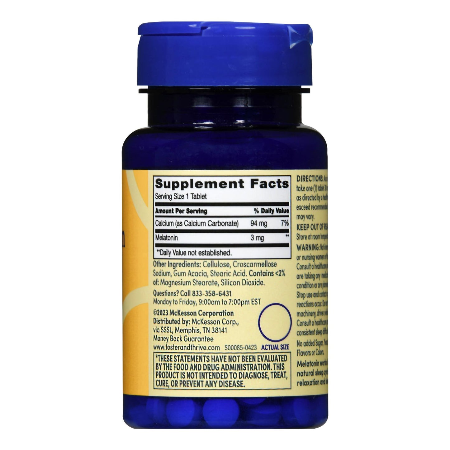 Natural Sleep Aid Foster & Thrive 120 per Bottle Tablet 3 mg Strength