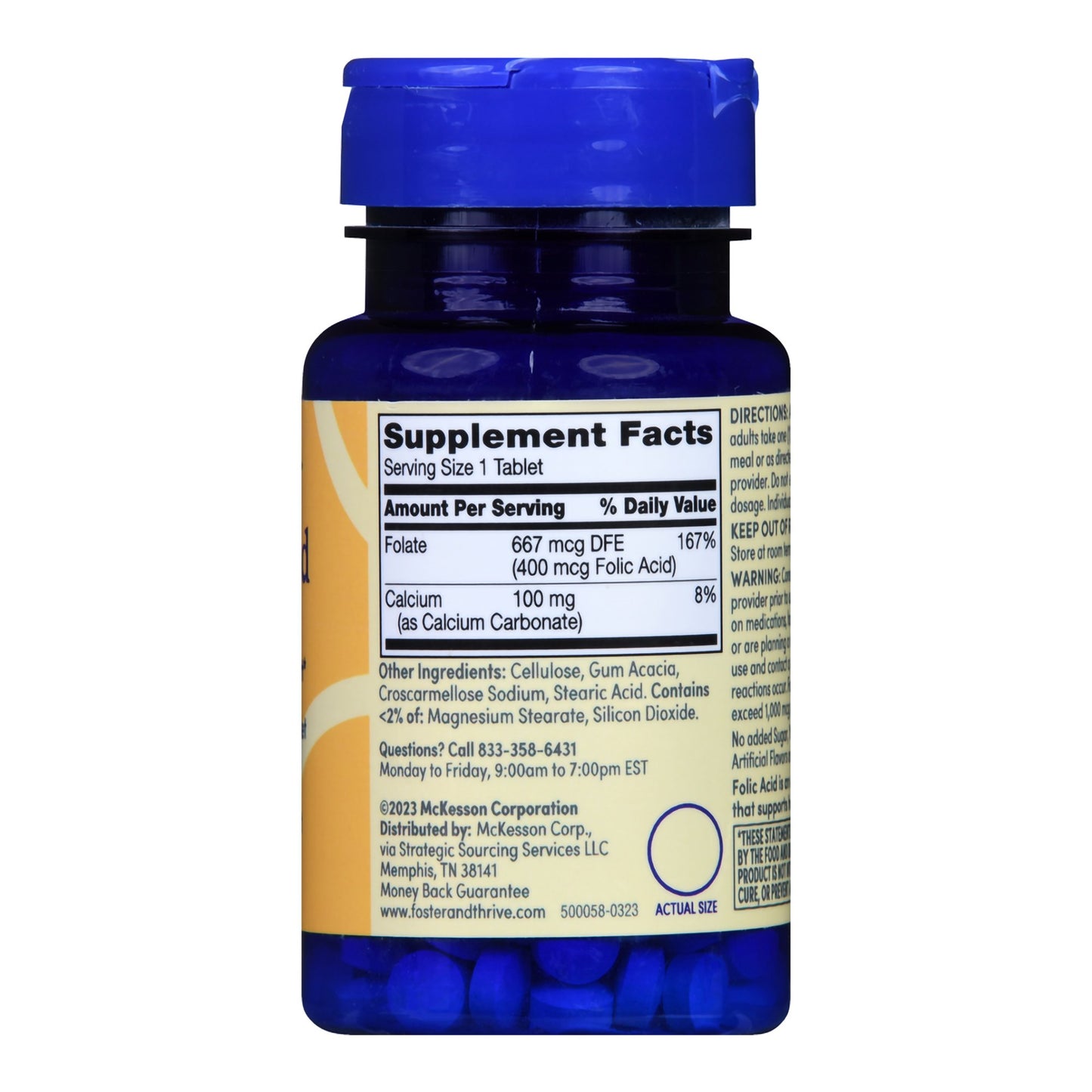 Vitamin Supplement Foster & Thrive Folic Acid 400 mcg Strength Tablet 250 per Bottle