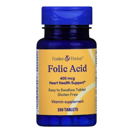 Vitamin Supplement Foster & Thrive Folic Acid 400 mcg Strength Tablet 250 per Bottle