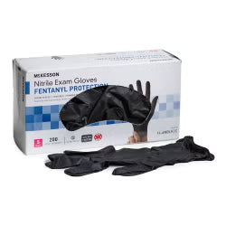 McKesson Confiderm BLK Nitrile Exam Gloves Small NonSterile Black Textured Fingertips Chemo Tested 200 per Box