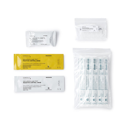 Respiratory Test Kit McKesson Consult Influenza A + B 25 Tests CLIA Waived Sample Dependent