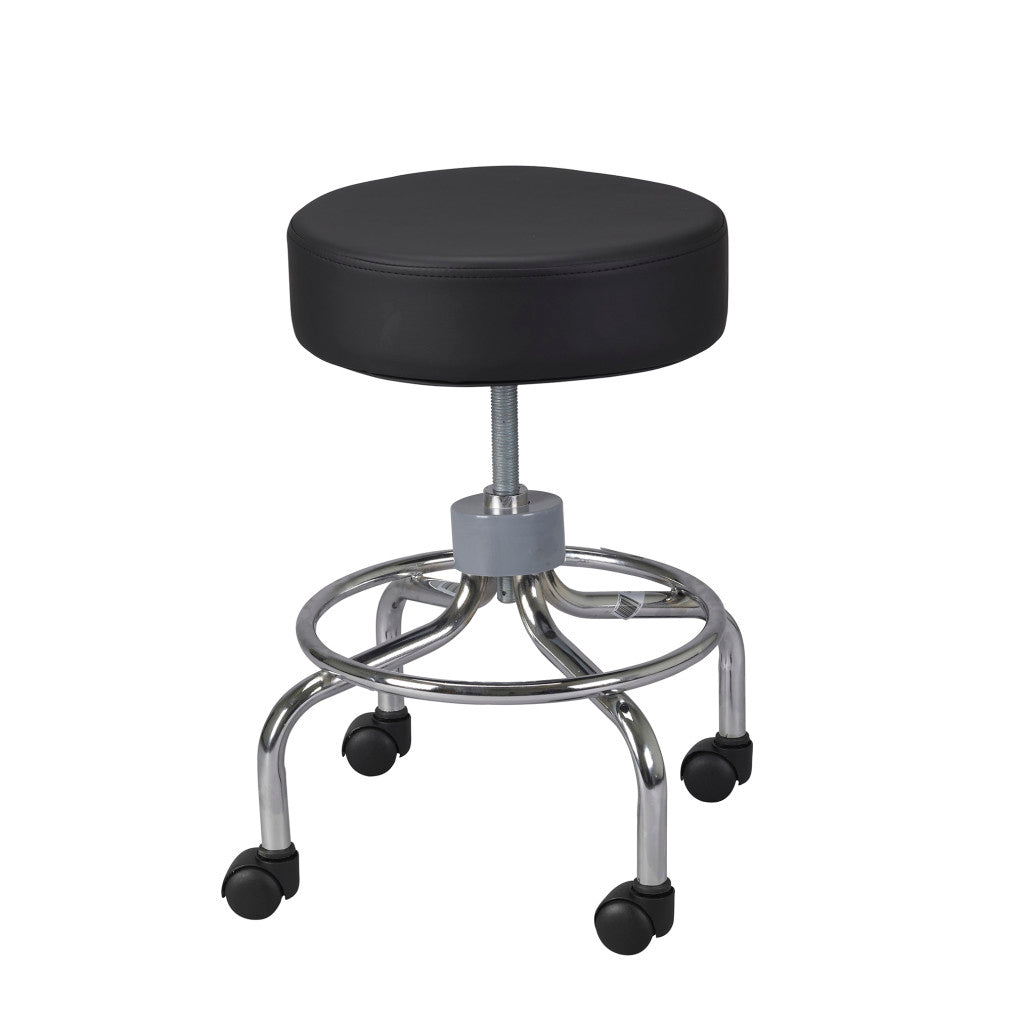 Drive Medical Revolving Adjustable Height Stool Black 250 lbs