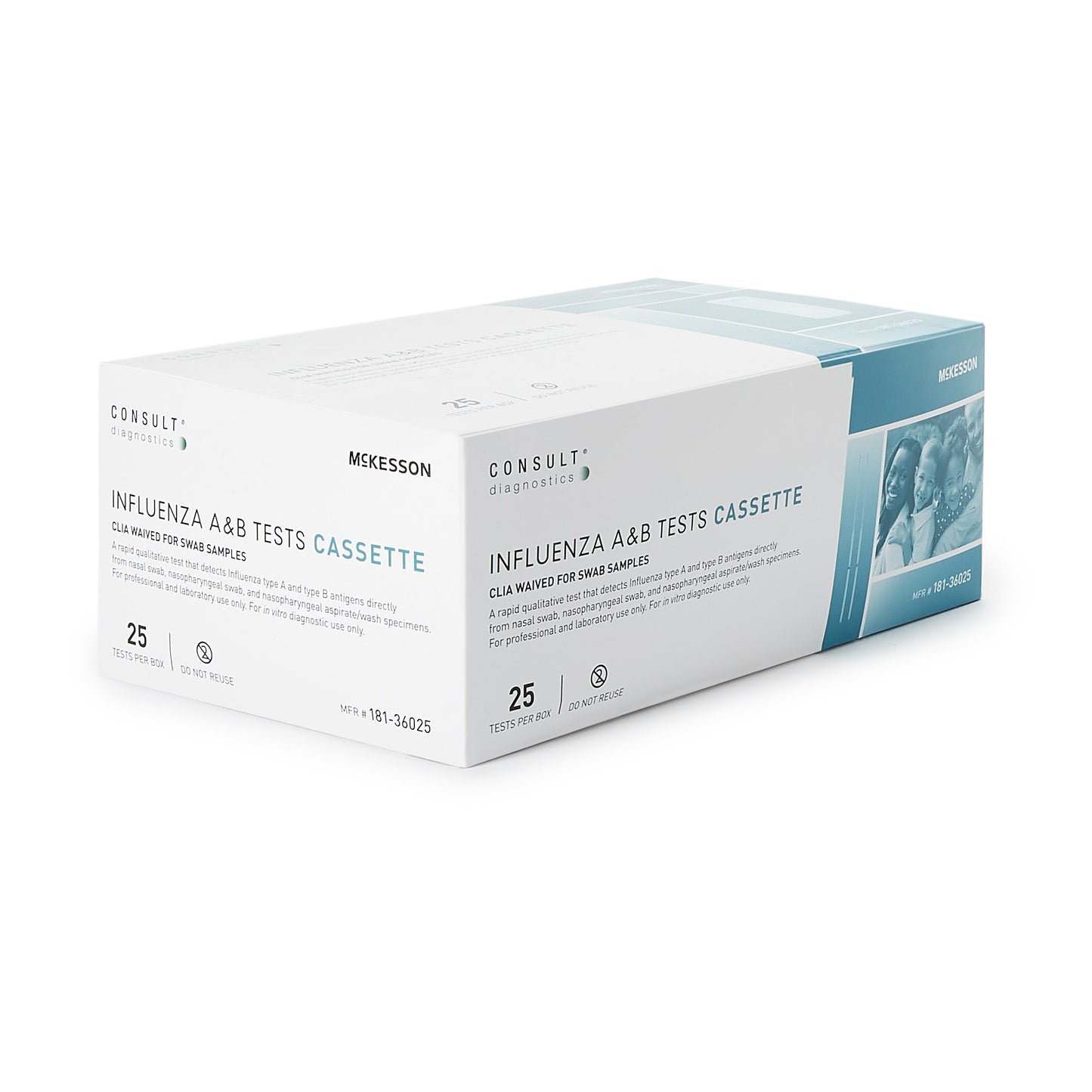 Respiratory Test Kit McKesson Consult Influenza A + B 25 Tests CLIA Waived Sample Dependent