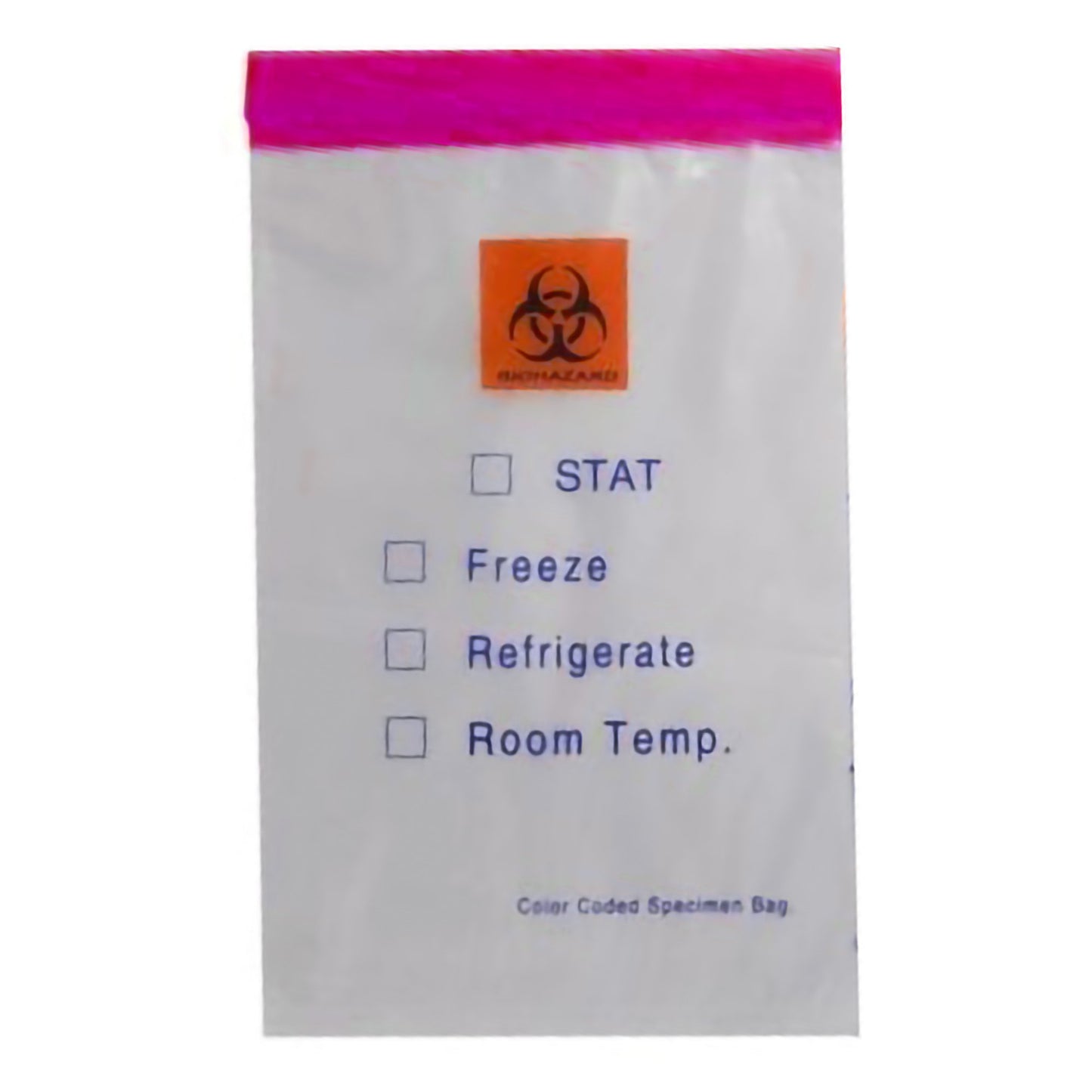 Color Coded Specimen Transport Bag with Document Pouch, Zip Closure, 6 x 9 Inch