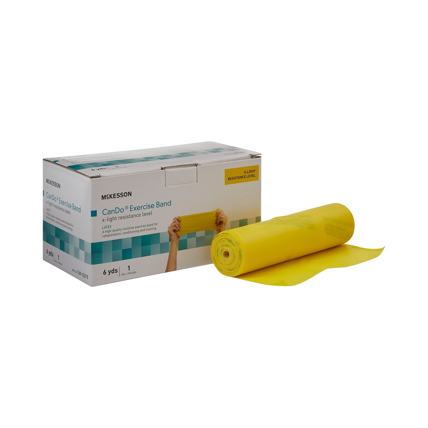 McKesson Exercise Resistance Band, Yellow, 5" x 6 Yard, Extra-Light Resistance