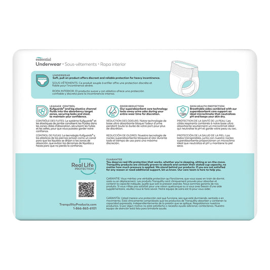 UNDERWEAR, TRANQUILITY PULL-ONUNISEX ADLT LG (18/BG 4BG/CS)