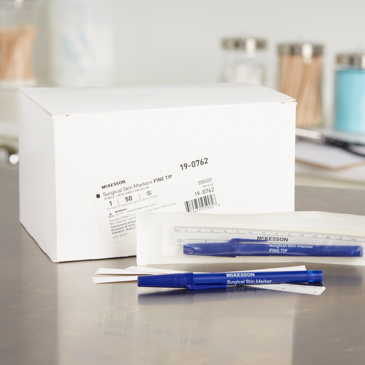 MARKER, SKIN FINE TIP W/RULER & LABELS (50/BX)