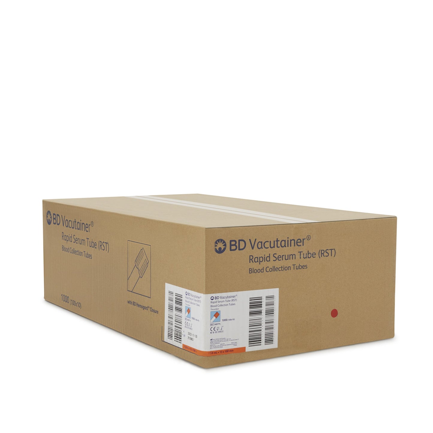 TUBE, BLD COL CLOT ORG 5ML PETVACUTAINER (100/BX 10BX/CS)