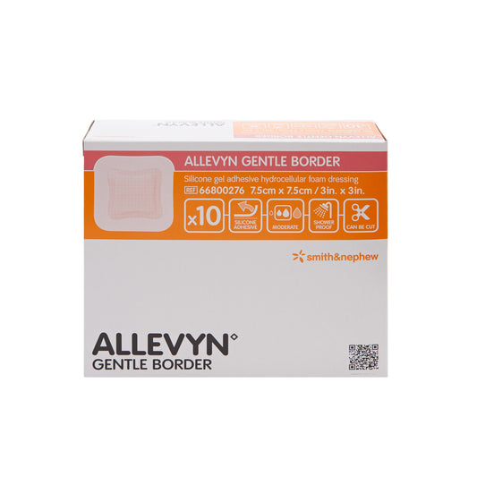 Allevyn Gentle Border Silicone Foam Dressing, 3 x 3 Inch