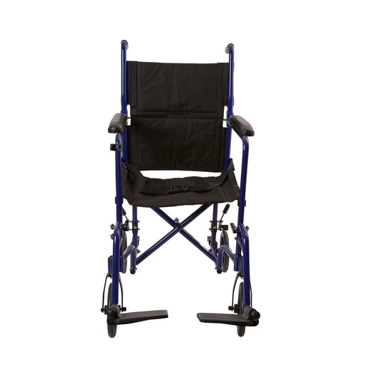 CHAIR, TRANS ALUM BLU 19"