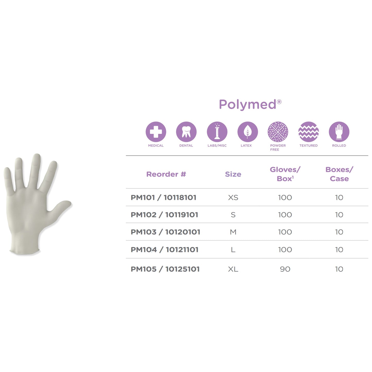 GLOVE, EXAM LTX SM N/S (100/BX10BX/CS)
