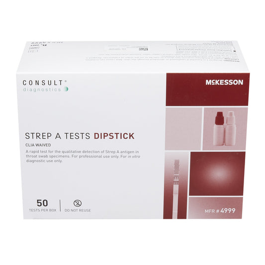 Respiratory Test Kit McKesson Consult Strep A Test 50 Tests CLIA Waived