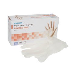 McKesson Vinyl Exam Gloves X-Large NonSterile Clear Smooth Standard Cuff Length 100 per Box