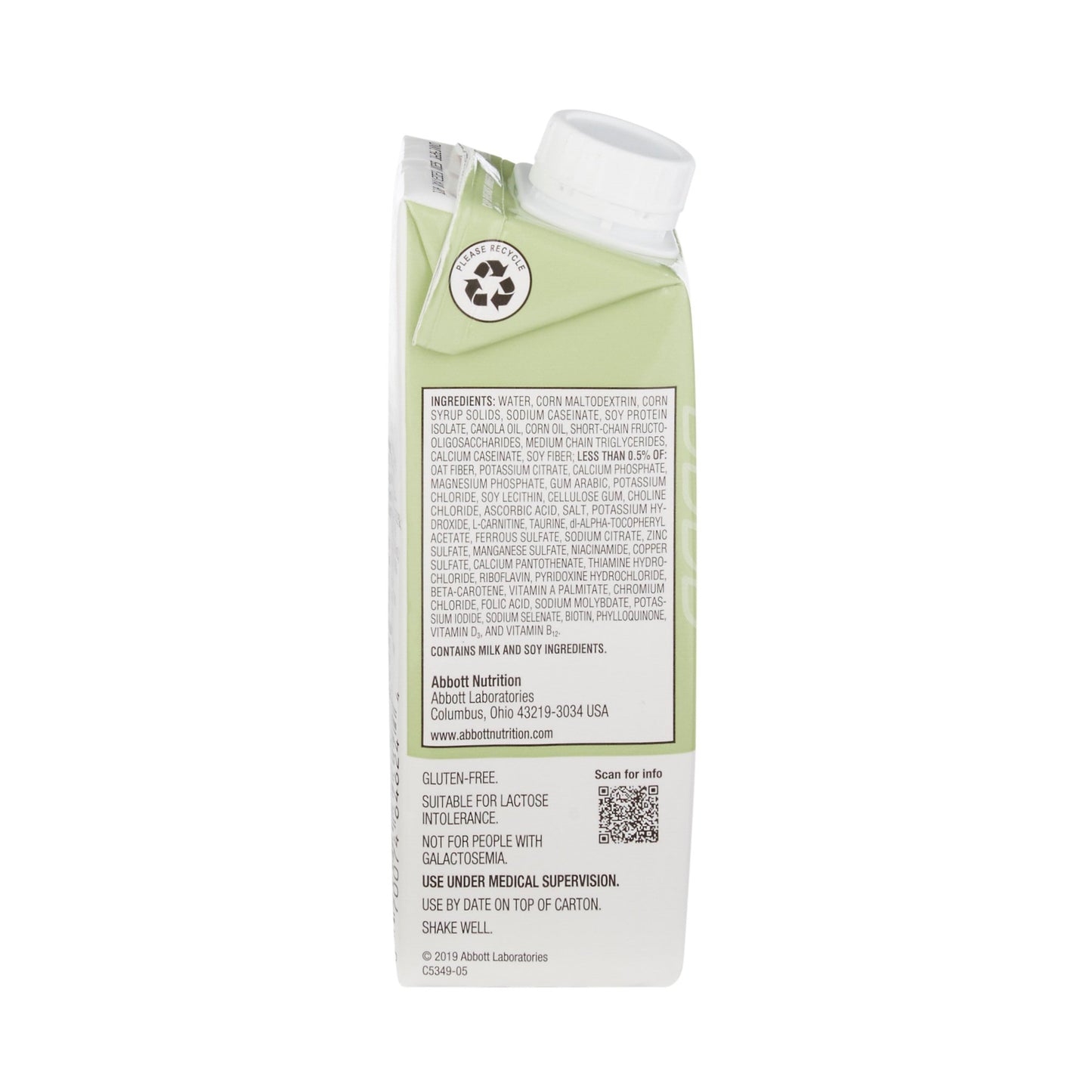Tube Feeding Formula Jevity 1.2 Cal with Fiber Unflavored Liquid 8 oz. Reclosable Carton (24 / CS)