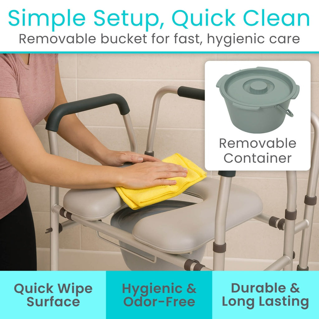 Vive Health 3 in 1 Padded Commode