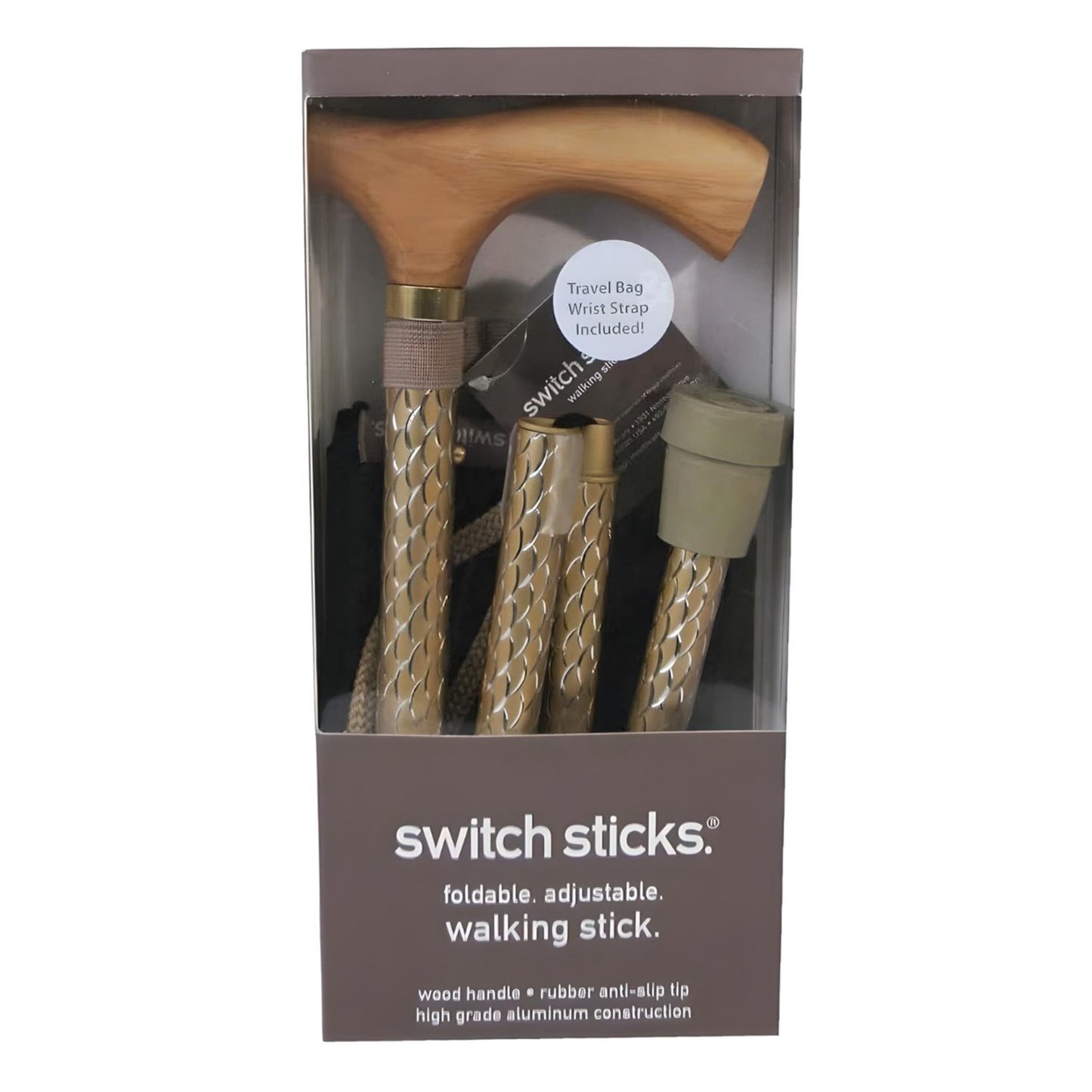 Switch Sticks® Folding Cane, Pearl Gold, 32 to 37 Inch Height