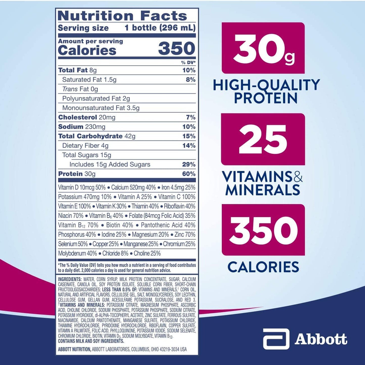 Ensure Complete® Nutrition Shake, Strawberry, 10-ounce Bottle