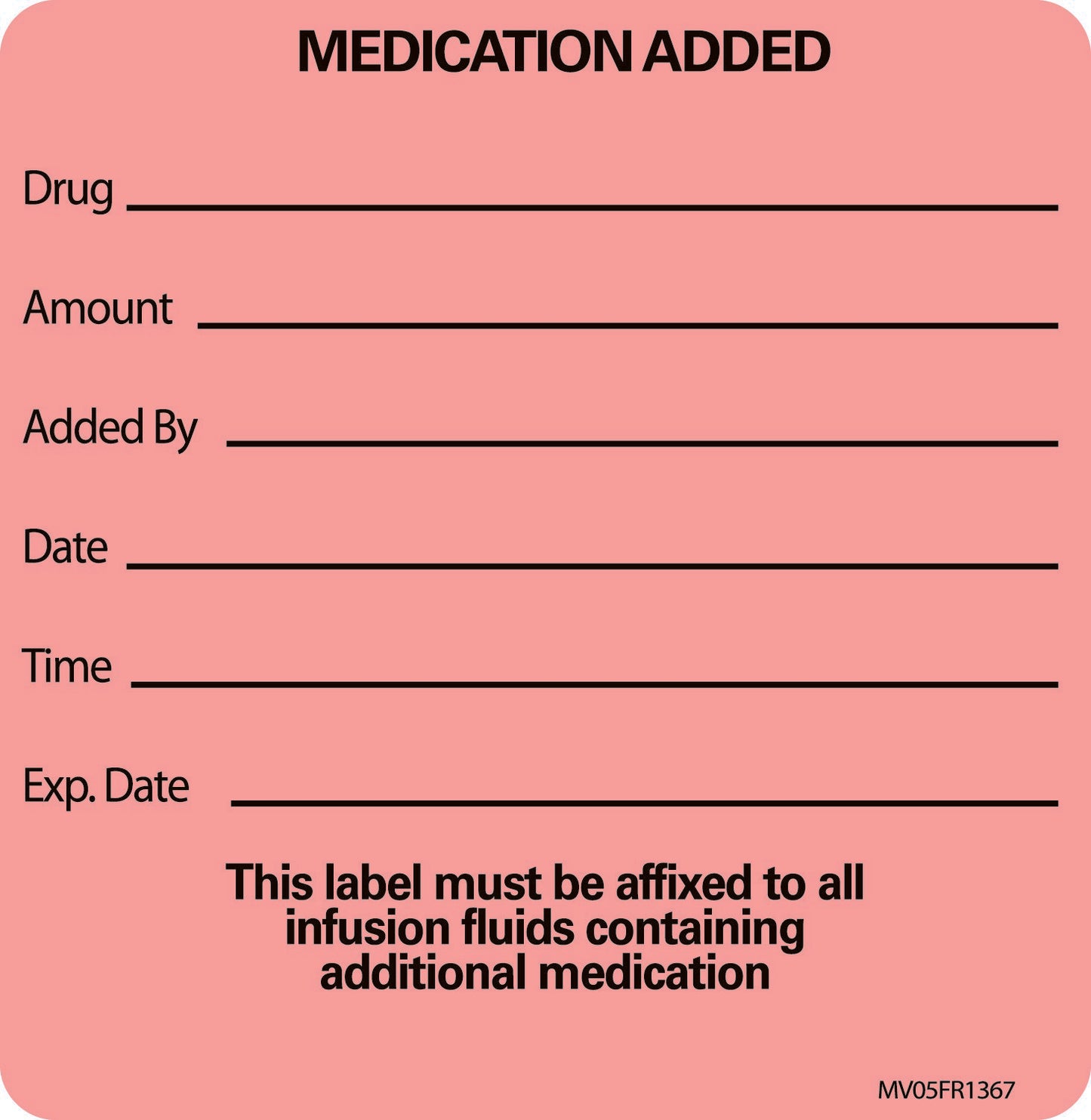 MedVision® "Medication Added" Advisory Label, 2.5 x 2.5 Inch