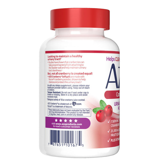 SUPPLEMENT, SGEL AZO URINARY CRAN UTH 500MG (100/BT 24BT/CS)