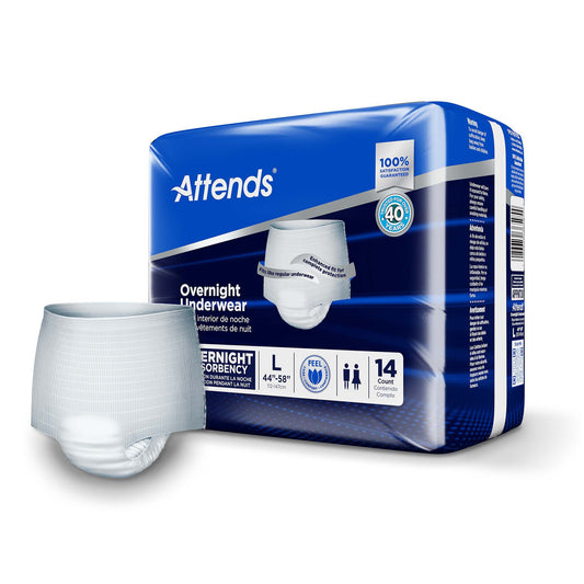 UNDERWEAR, INCONT OVERNIGHT SUPER+ LG (14/BG 4BG/CS)