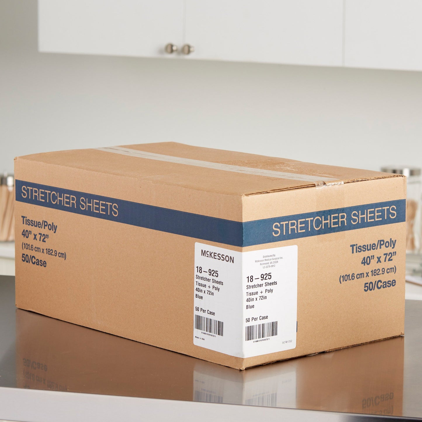 SHEET, STRETCHER 2PLY/POLY BLU40X72 (50/CS)