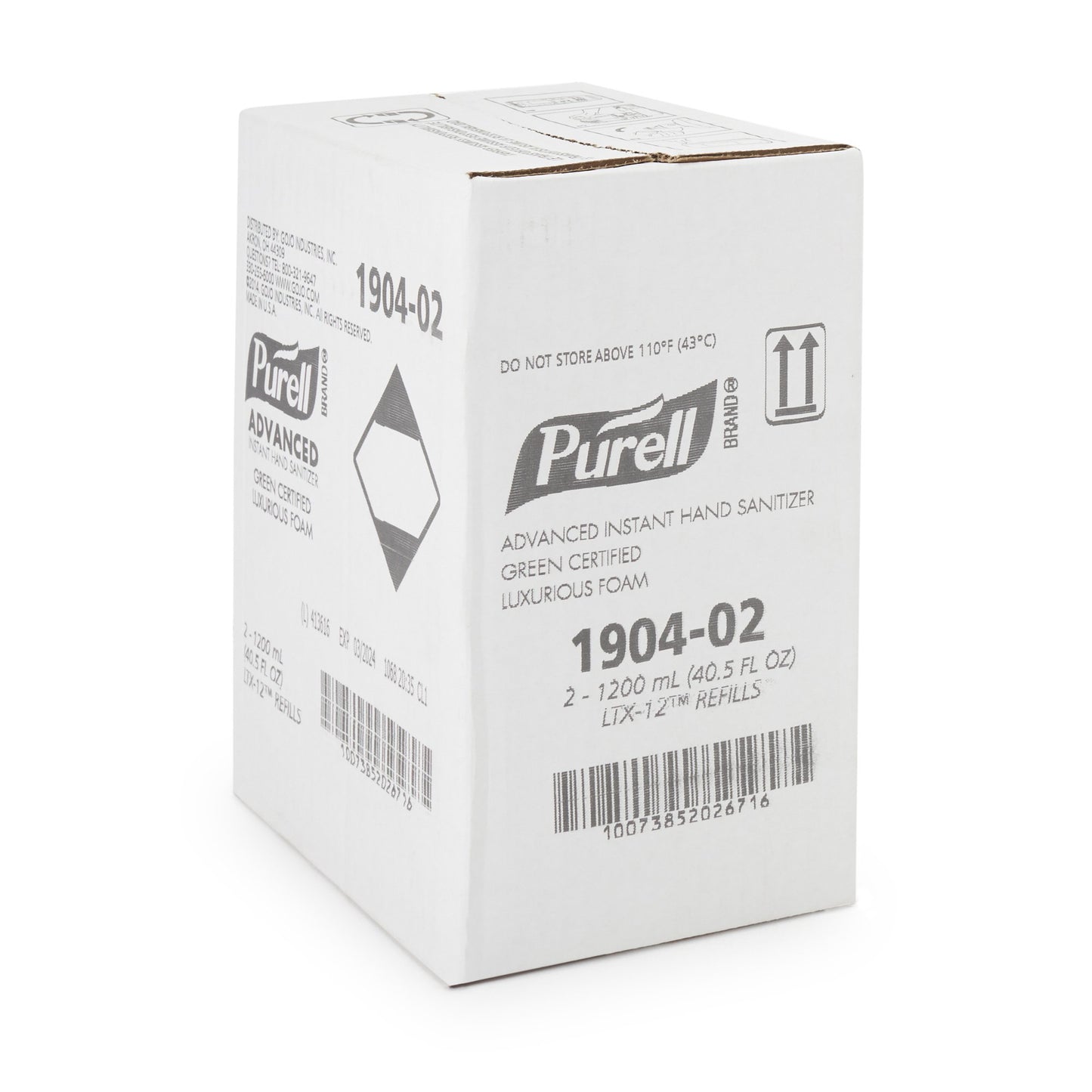 Hand Sanitizer Purell Advanced Green Certified 1,200 mL Ethyl Alcohol Foaming Dispenser Refill Bottle