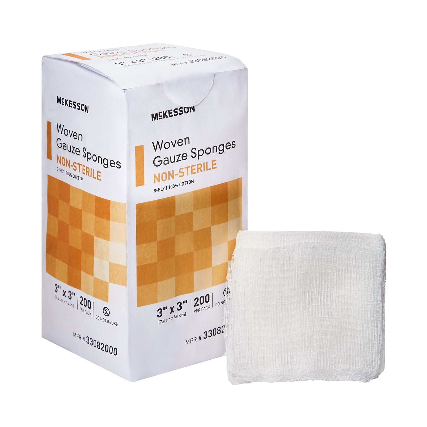 McKesson Gauze Sponge, 3 x 3 Inch, Eight Ply