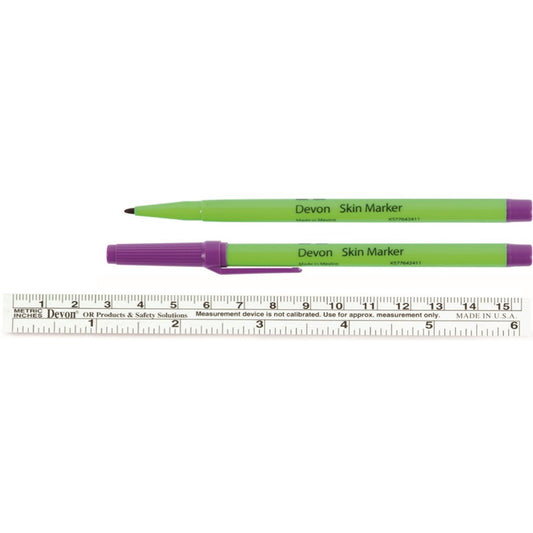Cardinal Health™ Devon™ Surgical Skin Marker with Ruler, Fine Tip