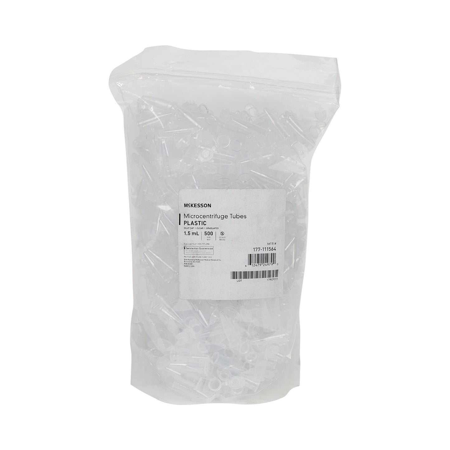 TUBE, MICROCENTRIFUGE W/SNAP CCAP NAT 1.5ML (500/BG 20BG/CS)