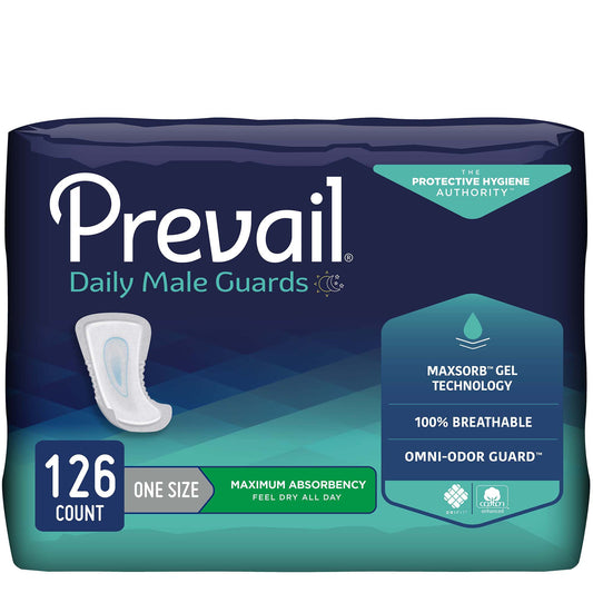Prevail® Daily Male Guards Maximum Bladder Control Pad, 12.5-Inch Length