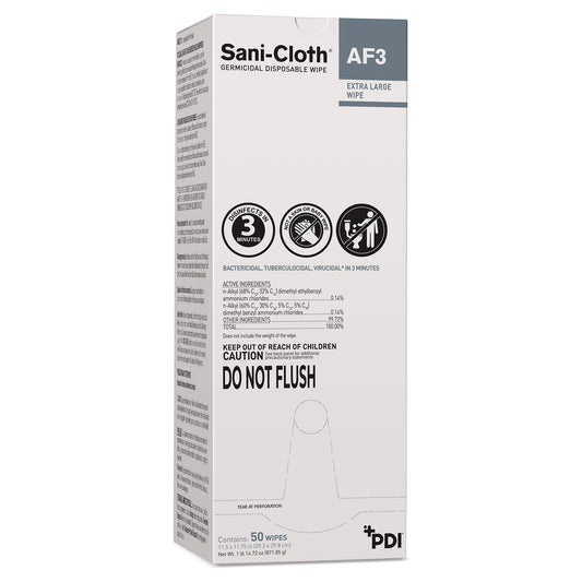 WIPE, SANICLOTH AF3 WET XLG 11.5"X11.75" (50PK/BX)