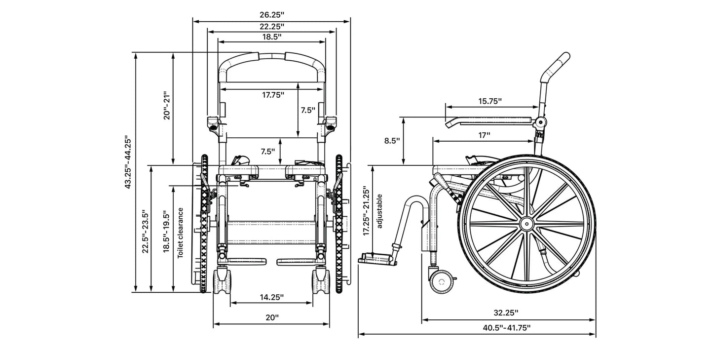ShowerBuddy SB6W Roll-In Solo Chair