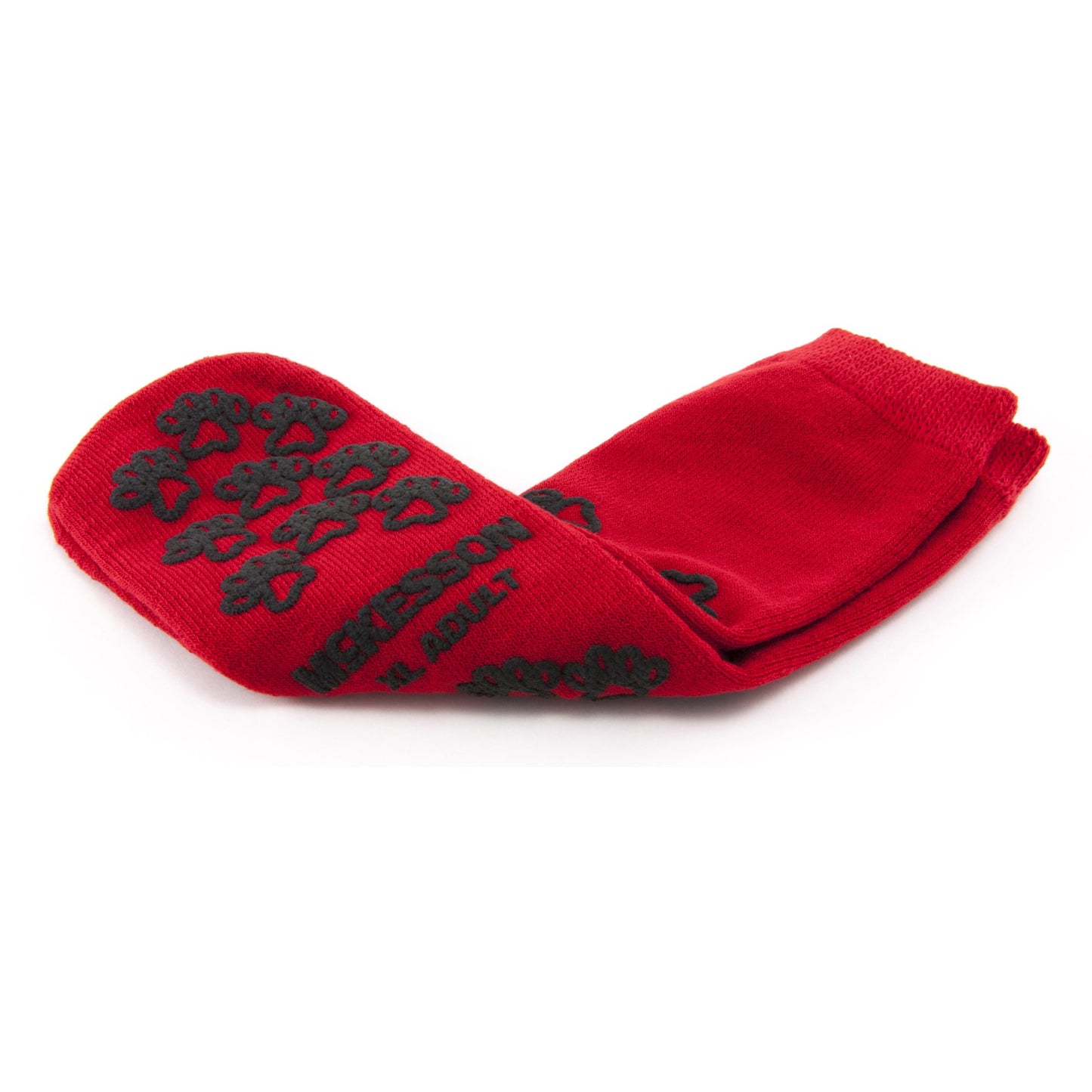 Slipper Socks McKesson Terries Unisex Adult X-Large Double Tread Single Patient Use Red