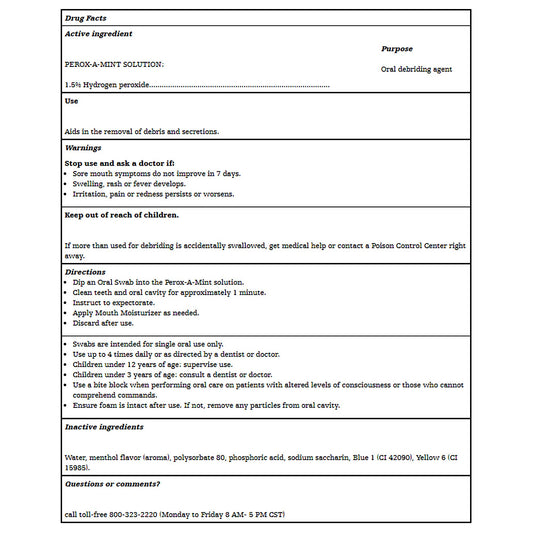 MOUTHCARE KIT, W/SWABS, H202 (50/CS)