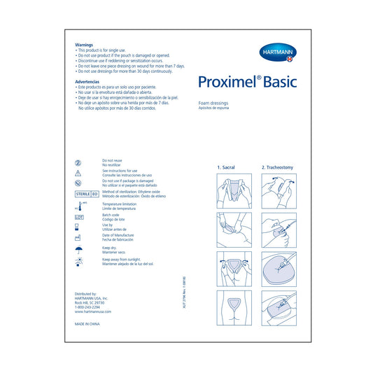 Foam Dressing Proximel® Basic Non-Border 4 X 4 Inch Without Border Waterproof Film Backing Nonadhesive Square Sterile