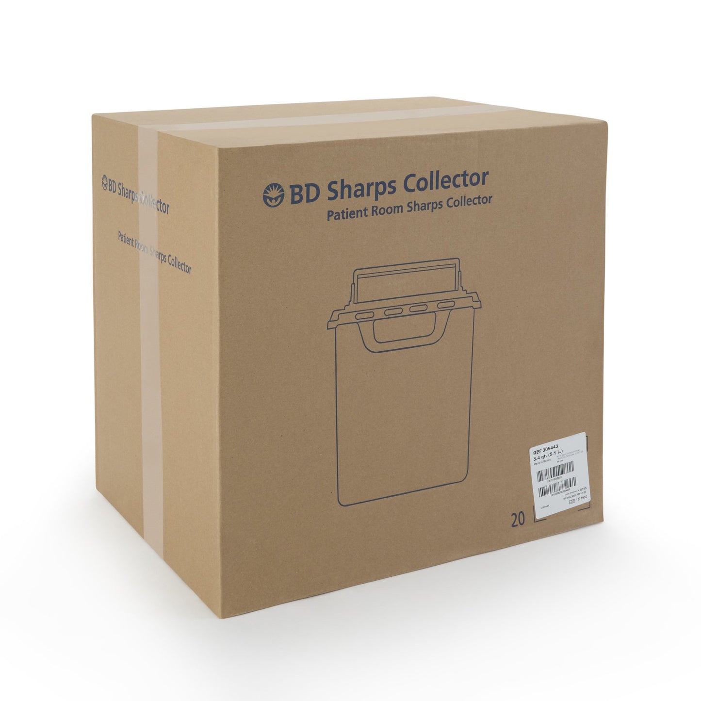 CONTAINER, SHARPS RED 5.4QT SIDE-ENTRY (20/CS)