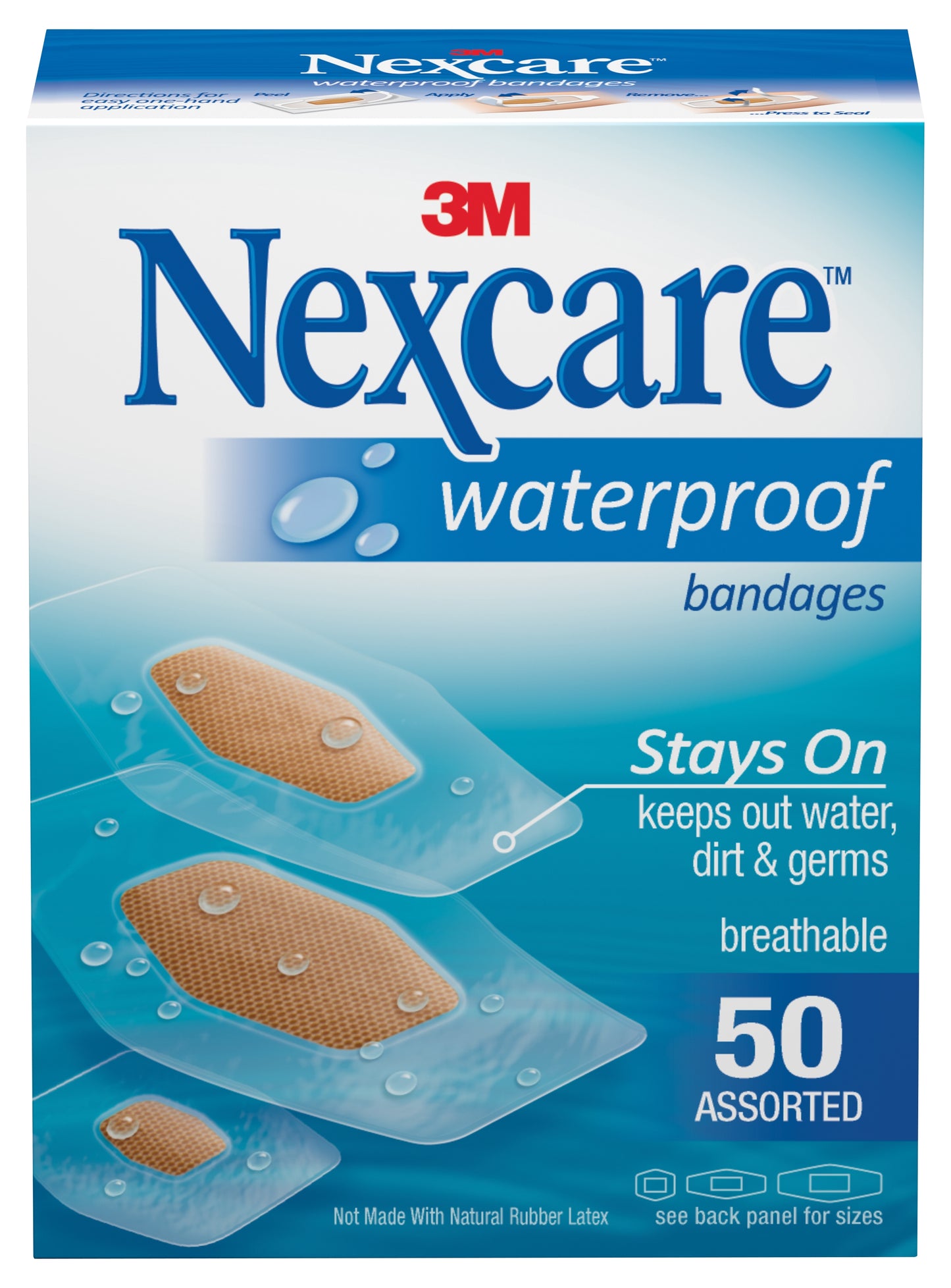 BANDAGE, WATERPROOF ASSORTED (50/BX 24BX/CS)