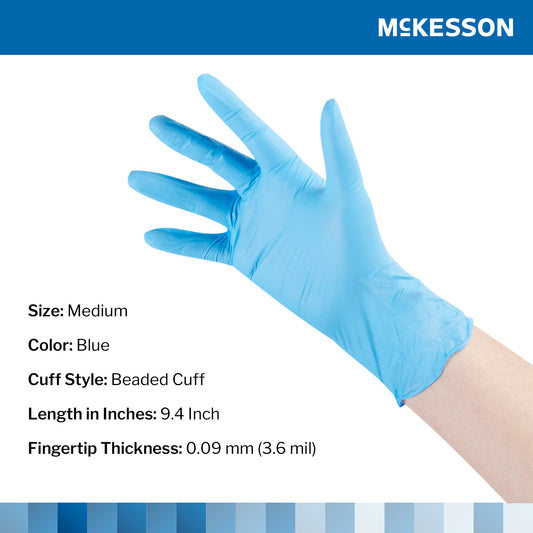 McKesson Confiderm® 3.8 Nitrile Exam Glove, Medium, Blue